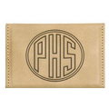 Business Card Holder - Light Brown Hard Leatherette